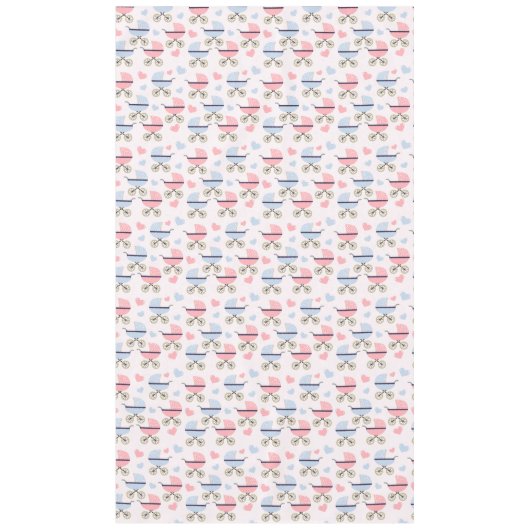 ヴィンテージベビー乳母車キャリッジピンクブルー テーブルクロス (正面)