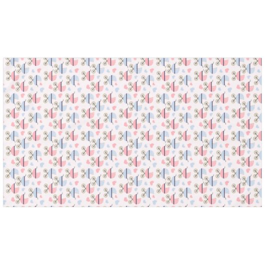 ヴィンテージベビー乳母車キャリッジピンクブルー テーブルクロス (正面(横))