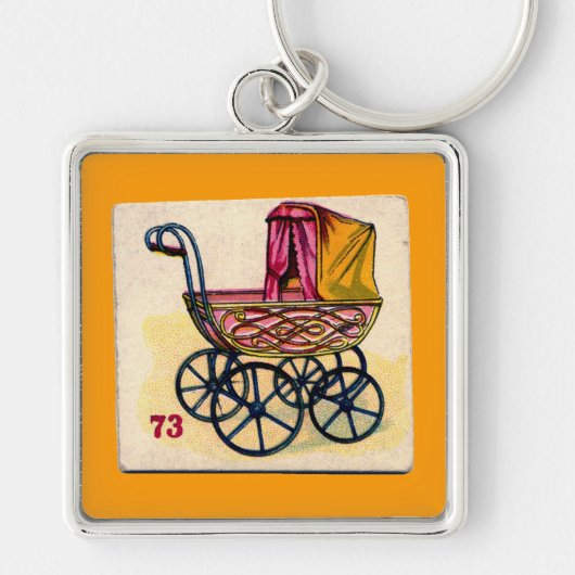 ヴィンテージベビー乳母車ゲーム キーホルダー (正面)
