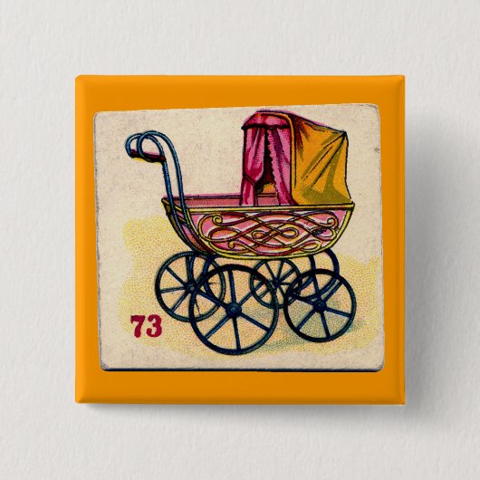 ヴィンテージベビー乳母車ゲーム 缶バッジ (正面)