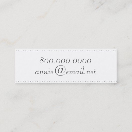 ヴィンテージベビー乳母車ドゥラビジネスカード スキニー名刺 (裏面)