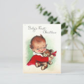 ヴィンテージベビー初めてのクリスマスホリデーカード シーズンカード (スタンド正面)