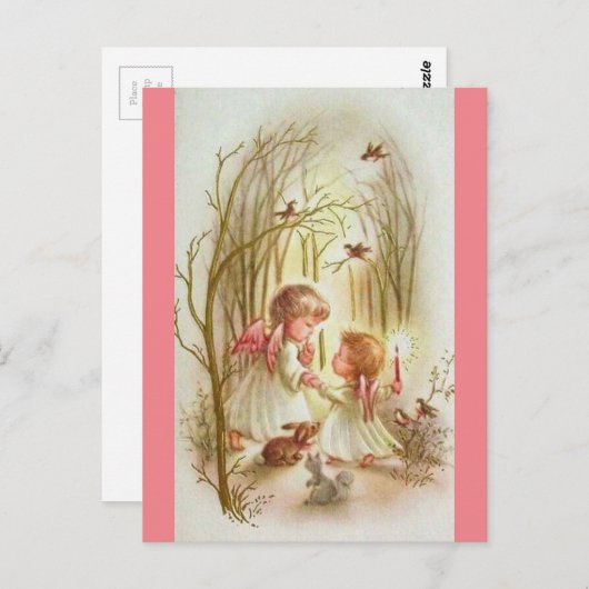 ヴィンテージベビー天使 ポストカード (正面/裏面)