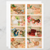 ヴィンテージベビー子ATCカードスクラップブック紙 (正面/裏面)