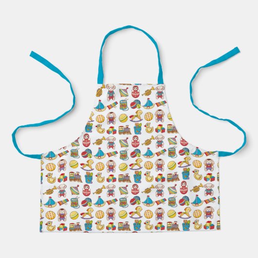 ヴィンテージベビー玩具パターン エプロン (正面)