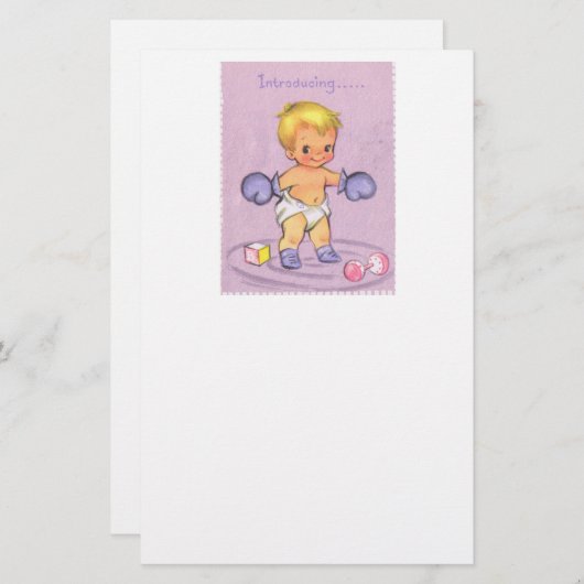 ヴィンテージベビー発表/ボクシング手袋 便箋 (正面/裏面)