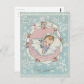 ヴィンテージベビー祝い ポストカード (正面/裏面)