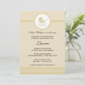 ヴィンテージベビー車用ベビーシャワー 招待状 (スタンド正面)