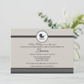 ヴィンテージベビー車用ベビーシャワー 招待状 (スタンド正面)