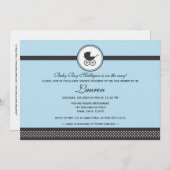 ヴィンテージベビー車用ベビーシャワー 招待状 (正面/裏面)