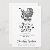 ヴィンテージベビー車用ベビーシャワーbyメール 招待状 (正面/裏面)