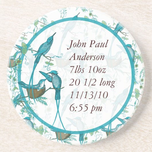 ヴィンテージベビー鳥のモマとパパバードコースター コースター (正面)