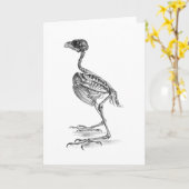 ヴィンテージベビー鳥骨格エッチング カード (黄色い花)