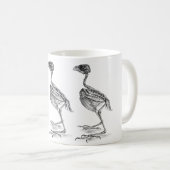 ヴィンテージベビー鳥骨格エッチング コーヒーマグカップ (正面右)