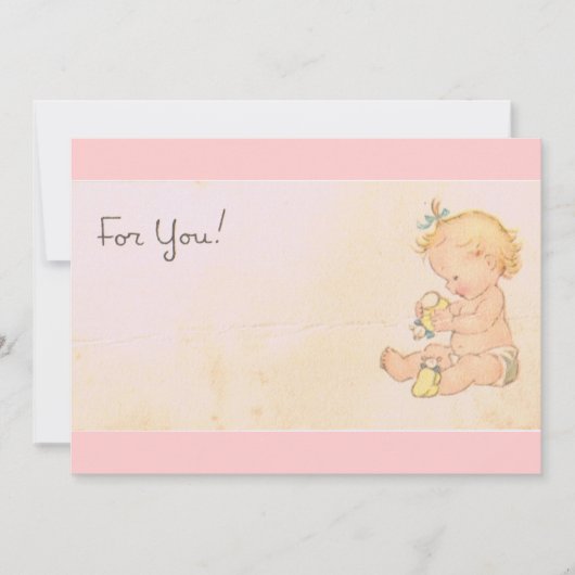 ヴィンテージベビー 招待状 (正面)