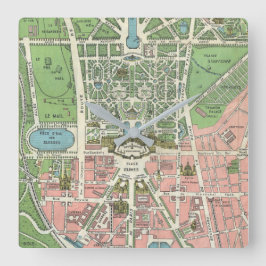 ヴィンテージベフランスのルサイユイラストレーション図 スクエア壁時計