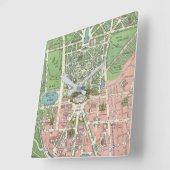 ヴィンテージベフランスのルサイユイラストレーション図 スクエア壁時計 (傾斜)