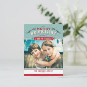 ヴィンテージベメリーブブライト引用文クリスマスフォト シーズンポストカード (スタンド正面)