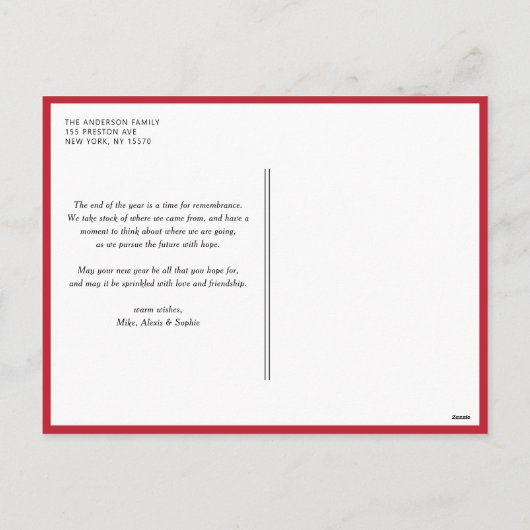 ヴィンテージベメリーブブライト引用文クリスマスフォト シーズンポストカード (裏面)