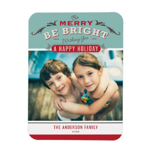 ヴィンテージベメリーブブライト引用文クリスマスフォト マグネット