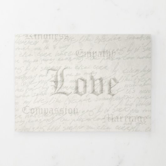 ヴィンテージベラムバラフォーマル結婚ズ 三つ折り招待状 (カバー)