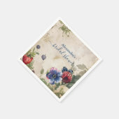 ヴィンテージベリースイートストロベリーブライダルシャワー スタンダードカクテルナプキン (角)