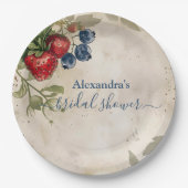 ヴィンテージベリースイートストロベリーブライダルシャワー ペーパープレート (正面)