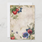 ヴィンテージベリースイートストロベリーブライダルシャワー 招待状 (裏面)