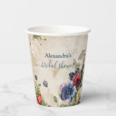 ヴィンテージベリースイートストロベリーブライダルシャワー 紙コップ (裏面)