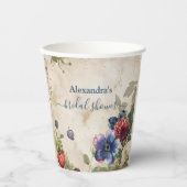 ヴィンテージベリースイートストロベリーブライダルシャワー 紙コップ (正面)