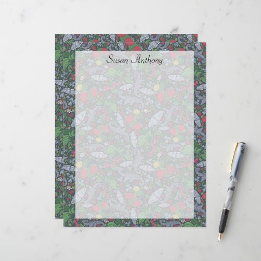 ヴィンテージベリーバタフライマリゴルドカーネーション紙 (正面/裏面インサイチュ)