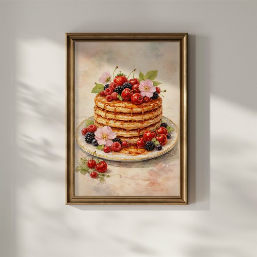 ヴィンテージベリーパンケーキスタック ポスター