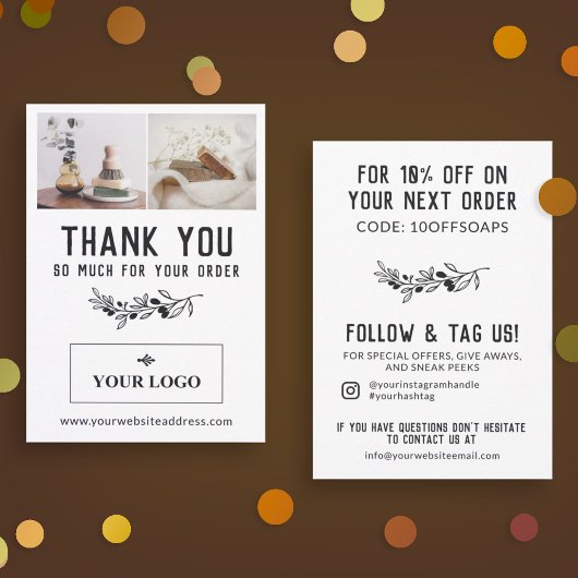 ヴィンテージベリーブランチのロゴ&写真のご注文ありがとうございます サンキューカード