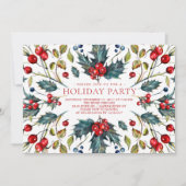 ヴィンテージベリーホリーホリデイ招待状 招待状 (正面)