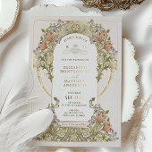 ヴィンテージベルエポケ結婚スバイウィリアム・モリス 箔招待状