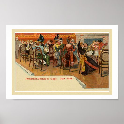 ヴィンテージベルエポックニューヨークレストランパーティー ポスター (正面)