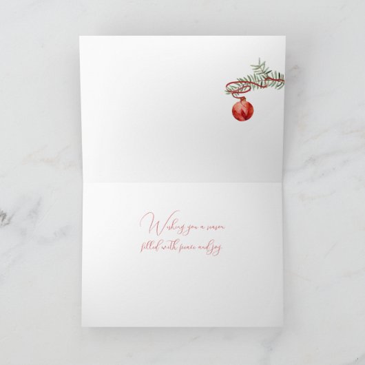 ヴィンテージベルオーナメント折りグリーティングカード カード (内部)