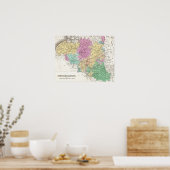 ヴィンテージベルギーの地図（1827年） ポスター (キッチン)