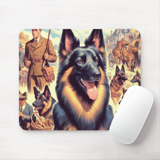 ヴィンテージベルギーテルブレンイラストレーション マウスパッド (マウス)