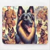 ヴィンテージベルギーテルブレンイラストレーション マウスパッド (正面)