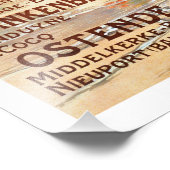 ヴィンテージベルギービーチ旅行ポスター フォトプリント            (角)