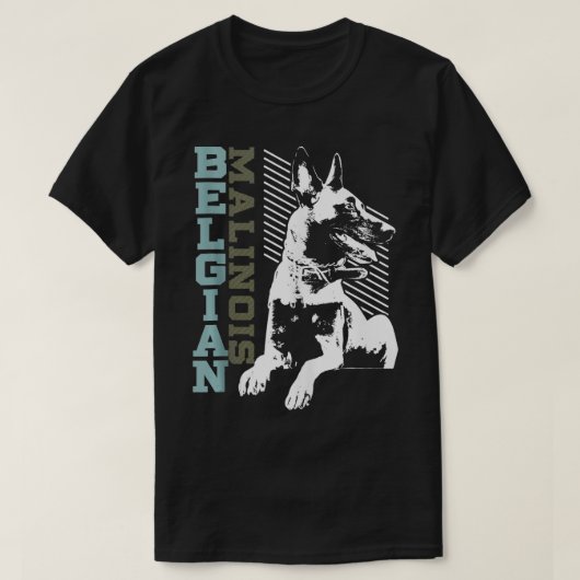 ヴィンテージベルギーマリノワTデザイン愛犬家ギフト Tシャツ (デザイン正面)