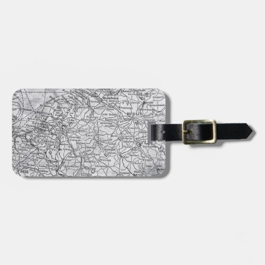 ヴィンテージベルギー、オランダ、ドイツ地域の地図 ラゲッジタグ (正面横)
