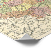 ヴィンテージベルギー、ルクセンブルク、オランダの地図 ポスター (角)