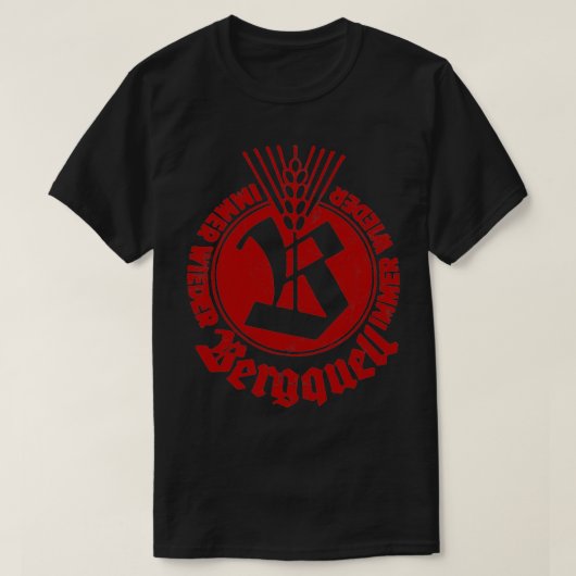ヴィンテージベルクェルBrauereiドイツのビール愛好家 Tシャツ (デザイン正面)