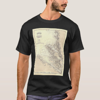 ヴィンテージベルゲンノルウェーの地図1888 Tシャツ