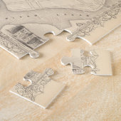 ヴィンテージベルファスト・アイルランドの地図(1851年) ジグソーパズル (側面)