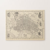 ヴィンテージベルファスト・アイルランドの地図(1851年) ジグソーパズル (横)