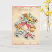 ヴィンテージベルボーイズ&パンシーマザーズデイカード カード (黄色い花)