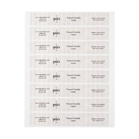 ヴィンテージベルムパーチメント石鹸バーラベル ラップアラウンド宛名ラベル (シート)